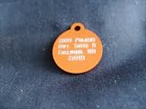 Pet ID Tag/Deluxe - Small Orange Circle