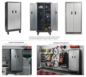 RELOOKING GARAGE Armoire vestiaire 168x76x46cm (HxLxP)+roulettes