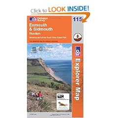 Exmouth and Sidmouth, Honiton (Explorer Maps 115 Map)