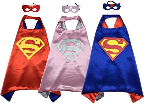 FIGMOON Superman Family Dress Up Costumes 3 Set Suit For Children Party