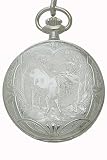Solid Sterling Silver Deer Stag Pocket Watch from Euro Geneve