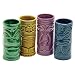 4 Tiki Tumblers Ceramic Hawaiian Luau Party Mugs Glasses