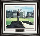 Arnold Palmer Signed Picture - with  1995 BRITISH OPENFRAMED 16X20 Inscription