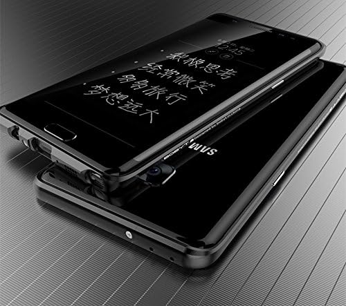 Galaxy Note 7 Bumper Case,CAPY 3D Curved Surface CNC Aviation Aluminum Alloy Metal Scratch-Resistant Built-in Sponge Drop Protection Bumper Frame Shell for Galaxy Note 7 Black