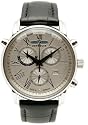 Zeppelin Chronograph Black Leather Strap Watch With Alarm