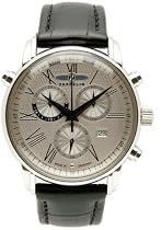 Zeppelin Chronograph Black Leather Strap Watch With Alarm