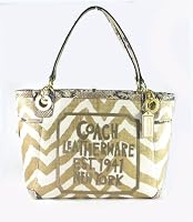 Coach Zebra Print Raffia Straw Charm Tote