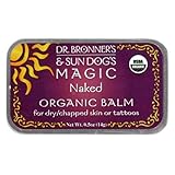 Dr. Bronner's & Sun Dog's Magic Organic Balm for Dry/Chapped Skin or Tattoos, Naked, 0.5-Ounce Tin