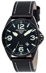 Torgoen Swiss Men's T10105 T10 Stainless-Steel Case Carbon Aviation Watch