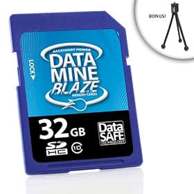 DataMINE Premium High-Speed Class 10 16GB SDHC Flash Memory Card for Canon PowerShot ELPH 110 HS , Nikon L810 , Sony DSC RX100 and Many More Compact Digital Cameras! ** Includes Miniature Tripod! **