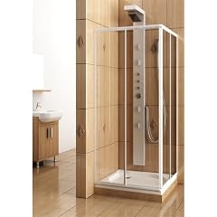 Eckeinstieg �Easy� wei� Ausf�hrung 1: klares Sicherheitsglas