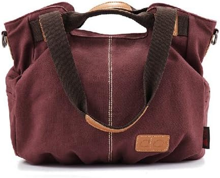 YSYT (TM) New Women Canvas+Leather Shoulder Bag Messenger Bag School Bag women Totes bag--Purple
