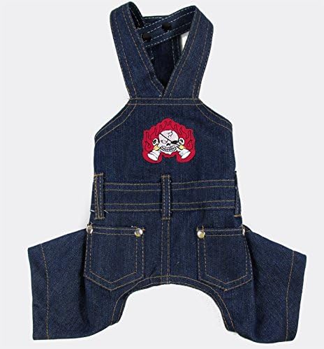 Uniquer Cute Dog Costumes Jeans Bib Overall for Small Medium Puppy PC014,L