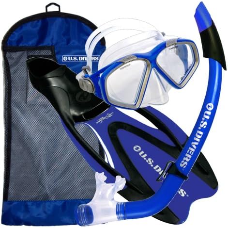 U.S. Divers Adult Cozumel Mask/Seabreeze II Snorkel/Proflex Fins/Gearbag