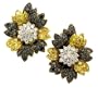 Black and Yellow Diamond Wildflower Earrings