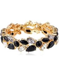 Anne Klein Gold-Tone Black Multi-Stretch Collar Necklace, 2.25"