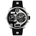 Diesel Men's Chronograph Digital and Analog Stainless Steel and Black Leather Watch #DZ7125