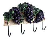 Wall Decor Plaque Grape tuscany Wine Wrought Iron Hook