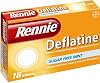 Rennie Deflatine Trapped Wind & Bloatedness Relief Tablets Sugar-Free Mint - 18 Tablets