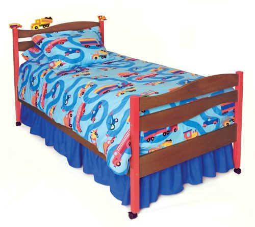 Room Magic Twin Bed, Boys Like Trucks Chocolate