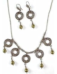 Antiquated Swarovski Necklace with Matching Earrings - Sterling Silver