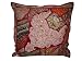 Ethnic Indian Vintage Sari Burgundy Beaded Floor Pillows Cover 24"