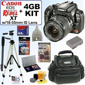 Canon EOS Digital Rebel XT - Digital camera - SLR - 8.0 Mpix - Canon EF-S 18-55mm lens - optical zoom: 3 x - supported memory: CF, Microdrive - black