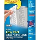 Avery Easy Peel Return Address Labels for Inkjet Printers, 0.5 x 1.75 Inches, White, Pack of 2000 (08167)