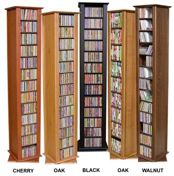 Venture Horizon Revolving Media Tower 2 Sided 74″ 2022 (Walnut) (77″H x 15″W x 14 1/2″D)