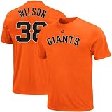 MLB Majestic Brian Wilson San Francisco Giants Youth #38 Player T-shirt - Orange (Small)