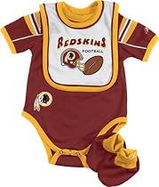 Washington Redskins Newborn Creeper, Bib and Bootie Set