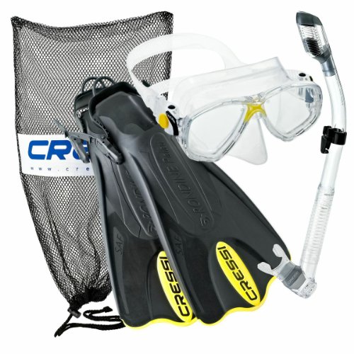 Cressi Palau Mask Fin Snorkel Set with Snorkeling Gear Bag