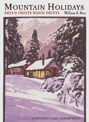 Mountain Holidays Assorted Boxed Holiday Christmas Cards - Arts and Crafts Block Prints by William S. Rice, 20 Cards in 4 Different Styles Mountain Holidays Assorted Boxed Holiday Christmas Cards - Arts and Crafts Block Prints by William S. Rice, 20 Cards in 4 Different Styles