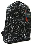Silver Peace Star Sparkle Travel School Backpack