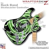 Alecias Swirl 02 Green WraptorSkinz Skin fits Rock Band Stratocaster Guitar for Nintendo Wii, XBOX 3