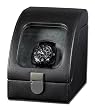 Genuine Black Leather Watch Winder With Curved Lens Holds One Watch *Special Order Only