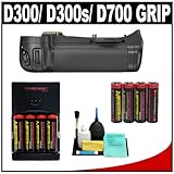 Zeikos MB-D10 Vertical Multi-Power Battery + 8 AA Batteries & Charger + Cle ....