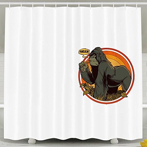 Protect Wildlife Mountain Gorilla 60*72inch Polyester Fabric Shower Curtains