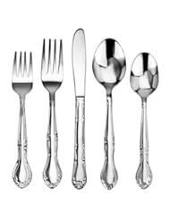 Kitchen: New Star Stainless Steel Rose Pattern 5-Piece Flatware Set, Service for 12 - New Star Foodservice Inc.
