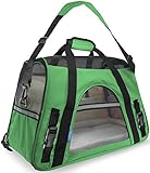 OxGord&reg; Pet Carrier Soft Sided Cat / Dog Comfort "FAA Airline Approved" Travel Tote Bag - 2015 Newly Designed, Medium, Shamrock Green