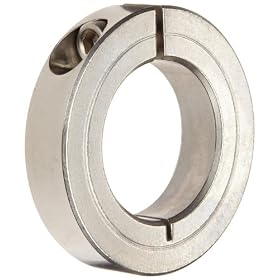 Climax Metal H1C-137-A Shaft Collar, Aluminum, One Piece, 1-3/8 " ID, 2-3/8" OD, 1/2" Wide, With  3/8-16 x 3/8 Clamp Screw