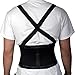 Medline NON11351L Standard Back Support With Suspenders, Large, Black