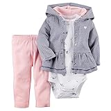 カーターズ Carter's ロンパース ボディスーツ カーディガン パンツ 3点セット 女の子 3-Piece Hooded Cardigan Set 3M (55-61cm) [並行輸入品]