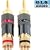 GLS Audio Locking Series "Generation II" Gold Connector Banana Plugs Banana Clips - 20 Pack (10 Reds & 10 Blacks)