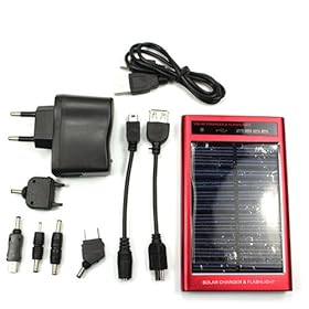 2600mah High Quality Multi-function Solar Battery Charger with Flashlight Red
