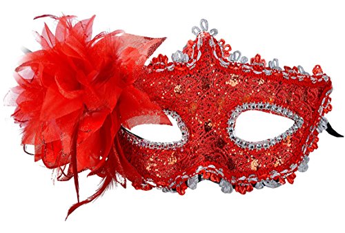 Venetian style lace with rhinestone liles costume masqu…