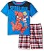 Marvel Little Boys' 2-Piece Plaid Short Set, Blue, 6