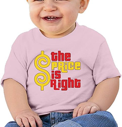 H2HY Guessing Price The Price Is Right Cotton Crew Neck Infant T-shirts For 6-24 Months Baby 12 Months Pink