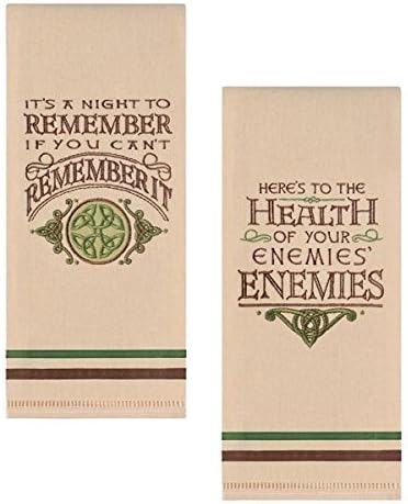 Celtic Dish Towels with Witty Sayings - Set of 2
