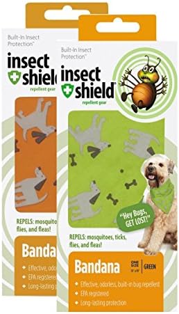 Insect Shield Repellent Gear Bandanas Bundle, SET of 2, Green and Orange